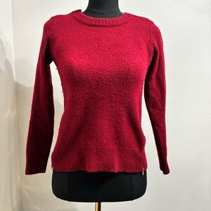 J.Crew Red 100% Wool Sweater With Gold Zipper Details Size XS